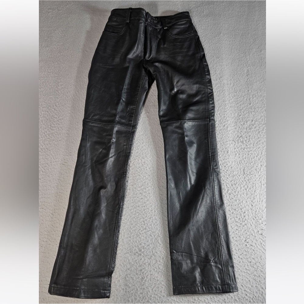 Periscope Sportswear PS3983 Womens Vintage 90s Flat Front Leather Pants Size 3